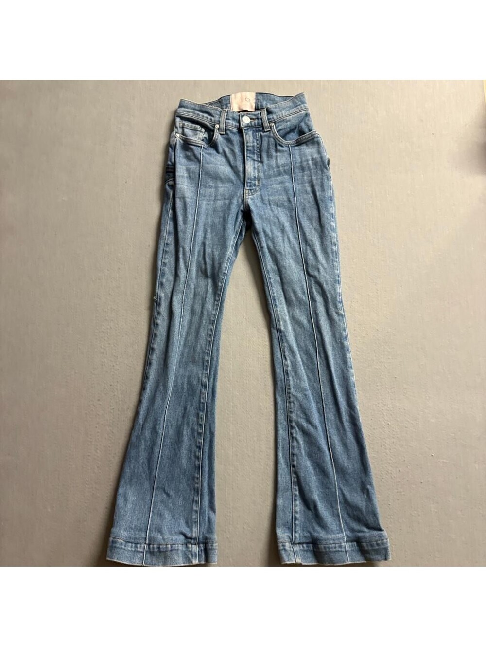 Revice Denim Star Patch Flare Jeans Womens Size 26 Blue High Rise Bell Bottoms